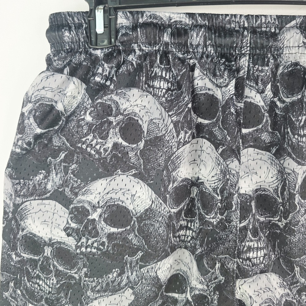Youngla Skulls AOP Reversible Mesh Workout Shorts Gym 1111 Men's Size Medium - Picture 11 of 16